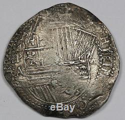 Bolivia (1586-1589) PA Philip II Cob 8 Reales Silver Coin VF/XF Double Strike