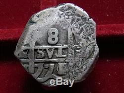 Bolivia. 1771/0 Overdate, Cob 8 Reales. Potosi Mint. 26.7 grams. VF