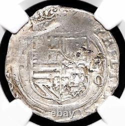 COLONIAL ERA SPAIN, Mexico. Philip II, 1556-1598. Silver Cob 2 Reales NGC XF Det