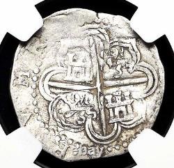 COLONIAL ERA SPAIN. Philip II, 1556-1598. Silver Cob Real, NGC XF Details