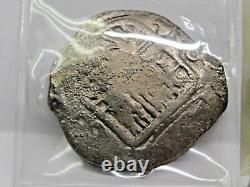 Circa 1641 Mexico Silver 8 Reales Cob Coin P Assayer GRADE INVESTMENT