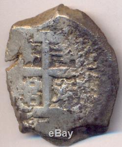 Cob Macuquina Potosi Bolivia Silver 8 Reales 1769 VY Carlos III Bargain Cross