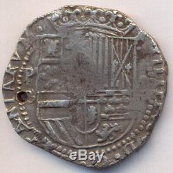 Cob Potosí Bolivia 8 Reales 1577-80 Philip II Shield Early Type Nice Old Cross