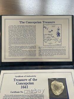 Concepcion treasure shipwreck 1641 silver coin spanish 8 reale cob with coa