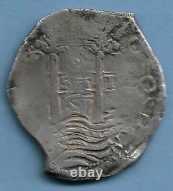 Dated Cob 1667 Silver. 931 8 Reales 26.1 grams Potosi Bolivia Carolus II KM# 26
