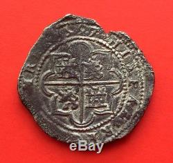 ¡¡ Extremely Rare! Silver Cob 8 Reales Of Philip Ii. 1597. Segovia. Arbol