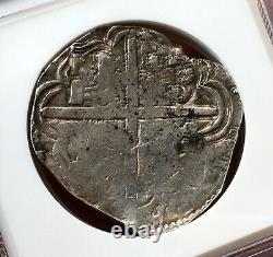 ¡¡ Extremely Rare! Silver Cob 8 Reales Philip Iv. Nuevo Reino Colombia. N. R. A