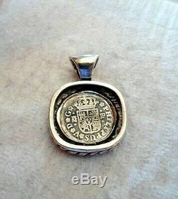 Genuine 1738 1/2 Reales Silver Spanish Treasure Cob Coin Custom Sterling Jewelry