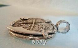 Genuine 4 Reales Shipwreck Silver Spanish Treasure Cob Coin In Custom Setting