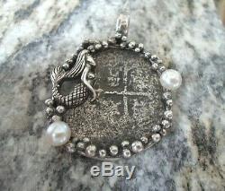 Genuine 8 Reales Shipwreck Silver Spanish Treasure Cob Coin Jewelry Pearl