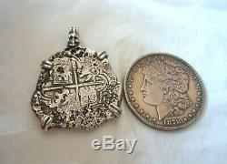 Genuine Atocha 8 Reales Silver Spanish Treasure Cob Coin Pendan With Certificate