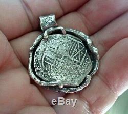 Genuine Philip II(1556-1598) 8 Reale Spanish Shipwreck Treasure Cob Coin&Emerald
