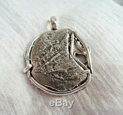 Genuine Shipwreck 4 Reales Silver Spanish Treasure Cob Coin And Opal Jewelry