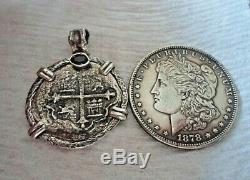 Genuine Shipwreck 4 Reales Silver Spanish Treasure Cob Coin & Garnet Jewelry