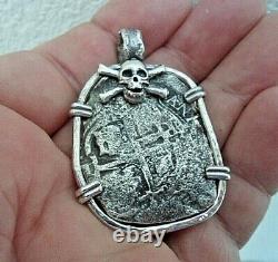 Genuine Shipwreck 8 Reales Silver Spanish Treasure Cob Coin Custom Pendant