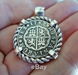 High Grade 1768 2 Reales Silver Spanish Treasure Cob Coin Custom Jewelry Pendant