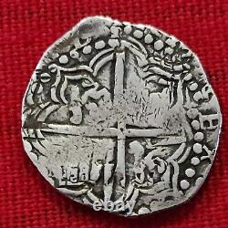King Philippus II Potosi 1618 To 1649- Silver- 8 Reales Cob