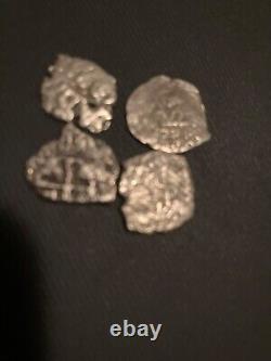 Lot 4 coins 1/2 Real Cob silver Charles Ii