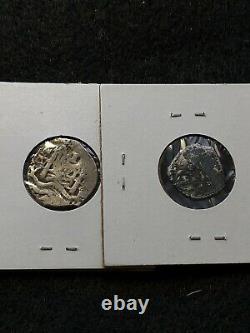 Lot Of 2 Spanish Cobs, 1 reales and 1/2 reales, Dated Pirate Silver