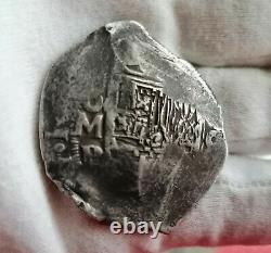 Lovely Pirate Treasure Cob Spanish Colonial Silver 8 Reales Mexico Mo P-1654