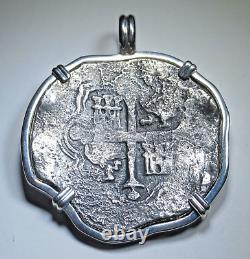 Lucayan Beach Shipwreck 1628 Spanish Silver 8 Reales Necklace Pendant Cob Coin