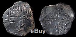 Lucayan Beach Shipwreck Treasure, 1628. Spanish Silver 8 Reales Cob. COA