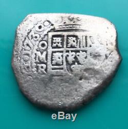 MEXICO 1730 8 REALES PHILIP V MoR Silver Coin Spanish Cob Felipe V