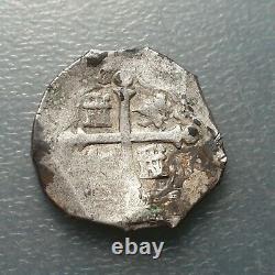 MEXICO PHILIPH IV SPANISH COLONIAL 4 REALES Mo P (1636-65) SILVER COB MACUQUINA