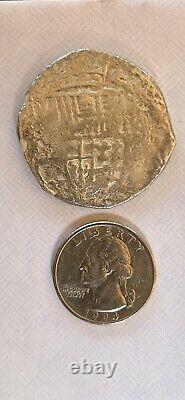 Mexico 1598- 1610 colonial silver 8 Real cob coin. 26.0 g