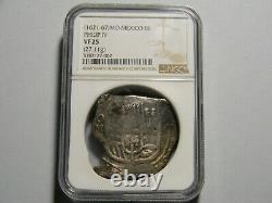 Mexico 1621-67 8 Reales Philip IV Silver Cob Coin NGC VF25