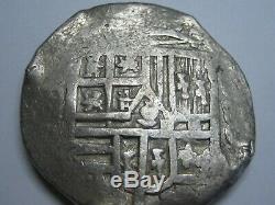 Mexico 8 Real Cob Philip IV Spain Colonial Silver Scarce Spanish