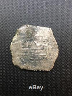 Mexico 8 Reales Silver Cob. Philip III. 1598-1621. 23.3 Grams. Authentic