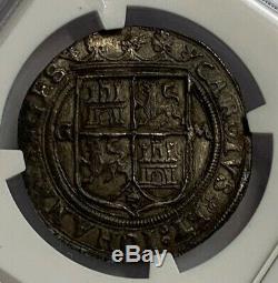 Mexico Charles & Joanna 4 Reales Cob Coin ND (1542-1555) G M NGC AU58