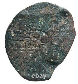 Mexico City, Mexico, cob 8 reales greenie (encrusted as found), Philip V 1061