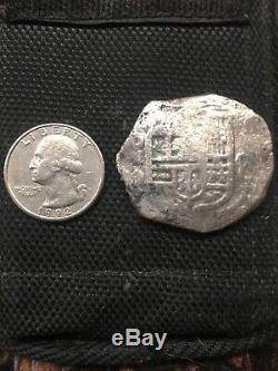 Mexico Colonial Silver 8 Reales Cob Coin. Authentic Pirate Coin. 26.2 Grams
