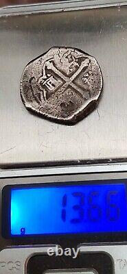 Mexico Spain Colonial 4 Reales Cob Omp C/m Very Nice