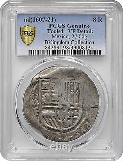 ND (1607-1621) Mo-F MEXICO FELIPE III SILVER COB 8 REALES PCGS VF-DETAILS TOOLED