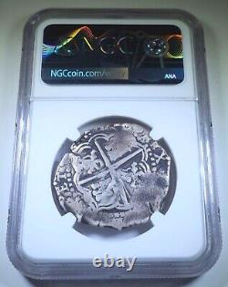 NGC 1651-52 Shipwreck Crowned F C/S Bolivia Silver 4 Reales Spanish Cob Coin