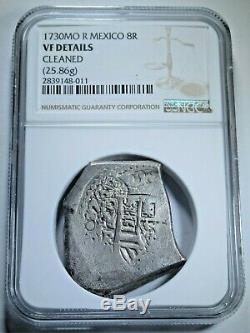 NGC 1730 Spanish Mexico Silver 8 Reales Antique Colonial Dollar Pirate Cob Coin