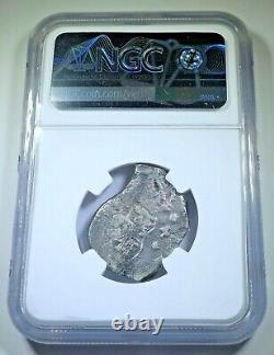 NGC 1739 Guatemala Silver 4 Reales Antique Date Spanish Colonial Pirate Cob Coin