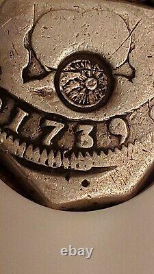 NGC 1839 Guatemala Countermark on 1739 Silver 4 Reales Counterstamp Cob Coin