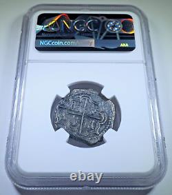 NGC Concepcion Shipwreck 1618-21 Spanish Bolivia Silver 2 Reales 1600's Cob Coin