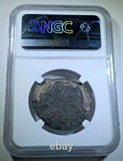 NGC Golden Fleece Shipwreck 1500's Mexico 4 Reales Carlos Joanna Silver Cob Coin