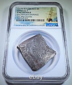 NGC Joanna Shipwreck 1668-1682 Mexico Silver 8 Reales Spanish Pirate Cob Coin