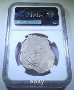 NGC MS-60 1700-33 Mexico Silver 8 Reales 1700's Spanish Colonial Dollar Cob Coin