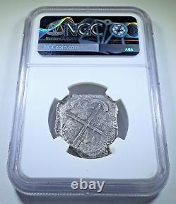 NGC Princess Louisa Shipwreck Peru 1500's-1600's Silver 4 Reales Pirate Cob Coin
