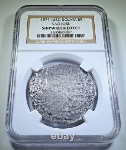 NGC Sao Jose Shipwreck 1500's-1600's Spanish Silver 8 Reales Old Pirate Cob Coin