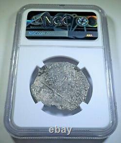 NGC Shipwreck 1600's Bolivia Silver 4 Reales Spanish Colonial Pirate Cob Coin
