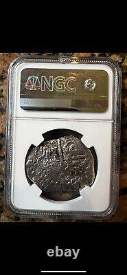 NGC Spice Islands Shipwreck 1621 BOLIVIA Silver 8 Reales Spanish Dollar Cob Coin