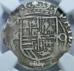 NGC VF20 1500's Spanish Mexico Silver 1 Reales Antique Colonial Pirate Cob Coin